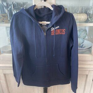 JUNK FOOD DENVER BRONCOS NFL FOOTBALL ZIP FRONT SWEATSHIRT HOODIE LARGE PREOWNED